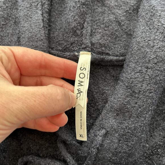 Soma Ultra Plush Hoodie Lounge Knit Pullover Blue Midnight Skies Size XL - Picture 5 of 6